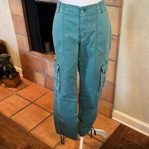 Sundance Calliope Cargo Drawstring Hem Pants, Seafoam Green, size 8